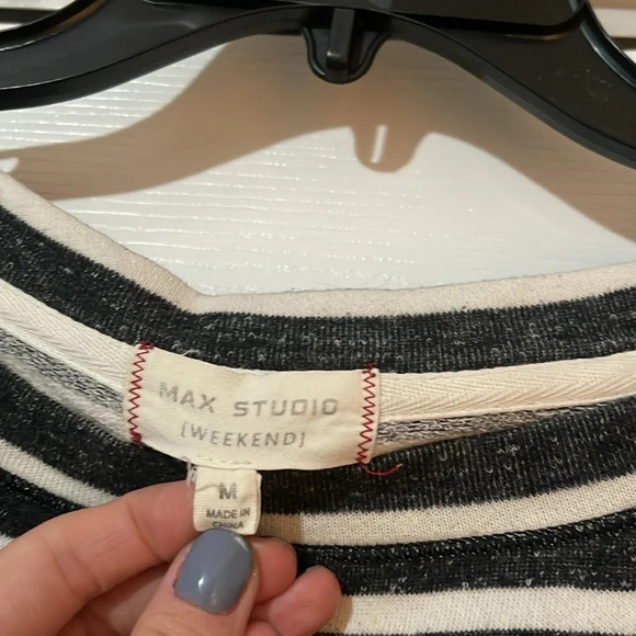 Max Studio Weekend Striped Pullover Sweatshirt Sweater - Picture 6 of 8